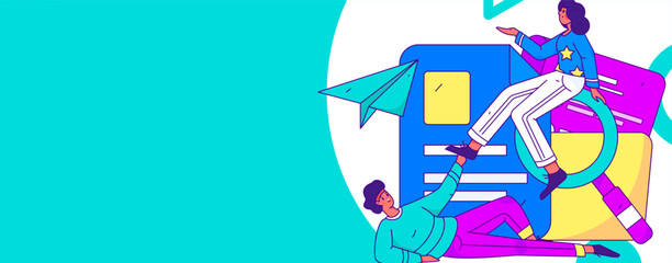 Personnel doing job interview flat vector concept operation hand drawn illustration