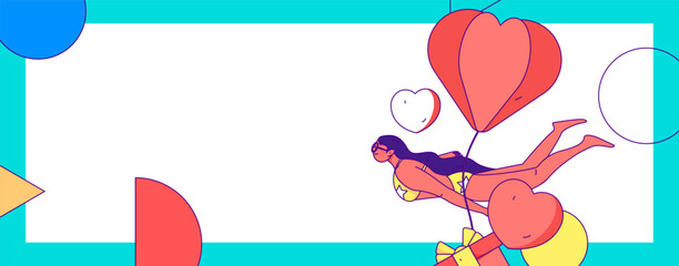 Happy Valentine's Day flat character vector concept business hand drawn illustration