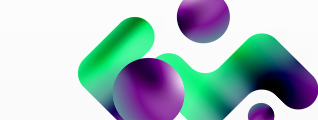 Gradient Geometry. Minimalist Fusion of Lines and Circles, Crafting Serene, Captivating Abstract Background