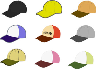 キャンプ(帽子)のイラストセット