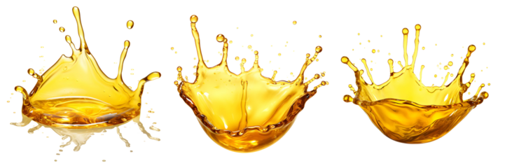 Set of Orange juice splash with transparent background
