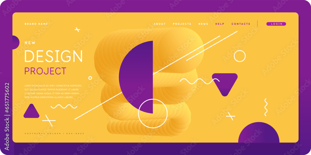 Poster template for the design and placement of text. modern stylish graphics with geometric shapes. a page