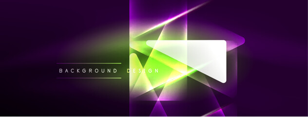 Fototapeta premium Vibrant Geometric Neon Shiny Line Background. A Bold and Stunning Display of Shapes, Lines, Colors, and Glow, Perfect for Futuristic Modern Designs, Hi-tech Presentations, Technology Web Pages