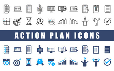 Action plan icon set.
