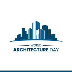 Architecture Building cityscape logo flat minimalist design suitable for world architecture day