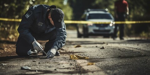 Police Operating at a Crime Scene. Generative ai