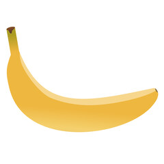 Isolated a single ripe banana on a white background, Vector illustration of a banana