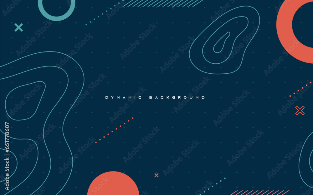 Poster dynamic abstract background with line and rounded geometric shape