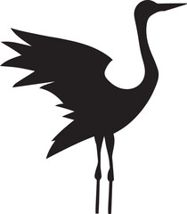 Crane bird Vector silhouette illustration