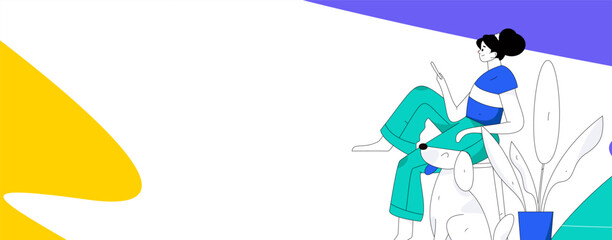 Home indoor character scene flat vector concept operation hand drawn illustration