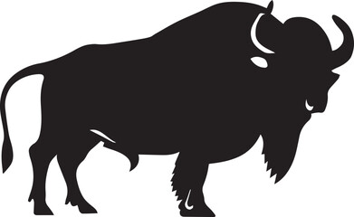 Buffalo vector silhouette illustration black color