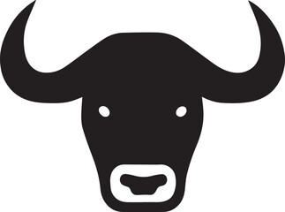 Buffalo vector silhouette illustration black color