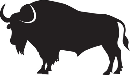 Buffalo vector silhouette illustration black color