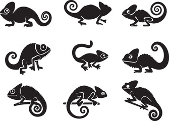 Chameleon vector silhouette Illustration