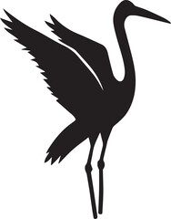 Crane bird Vector silhouette illustration