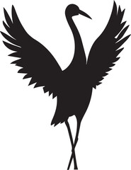 Fototapeta premium Crane bird Vector silhouette illustration