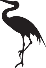 Crane bird Vector silhouette illustration