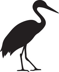 Crane bird Vector silhouette illustration