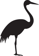 Crane bird Vector silhouette illustration
