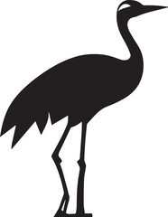 Crane bird Vector silhouette illustration