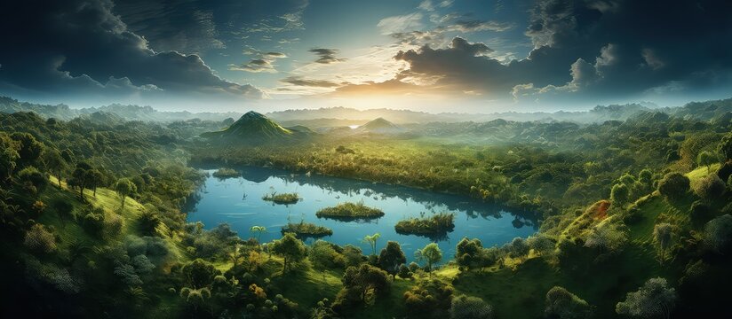 Realistic Earth rotation seen from space showcasing Amazon rainforest in South America