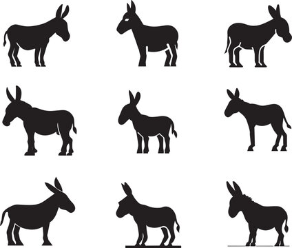 Donkey Vector silhouette Illustration black color
