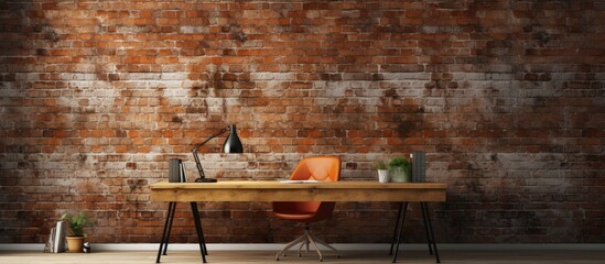 Contemporary office with vintage brick wall Artistic business environment