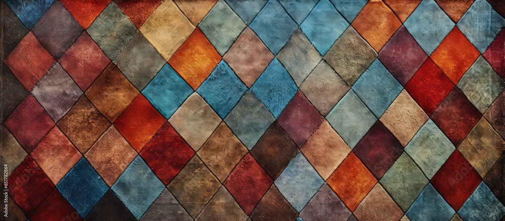 Poster square pattern fabric background with seamless texture boho style illustration