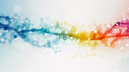 colorful translucent DNA helix on light background - digital, dots, biotech, bio-technology, biology, therapy, genetic - obrazy, fototapety, plakaty
