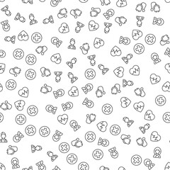 Heart, Cross, Doctor, Pulse, Nurse Seamless Pattern. Perfect for web sites, postcards, wrappers, stores, shops