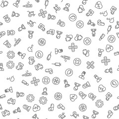 Doctor, Nurse, Cross Seamless Pattern. Perfect for web sites, postcards, wrappers, stores, shops