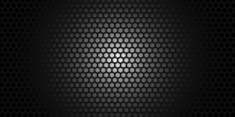 honeycomb pattern black backgrounds bright center. Geometric pattern background. Dark background
