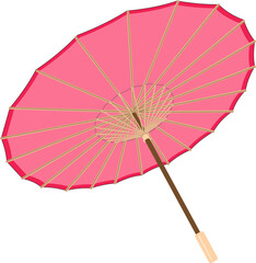 Japan, Chinese traditional umbrella vector illustration. Baba Nyonya, Chinese classic umbrella