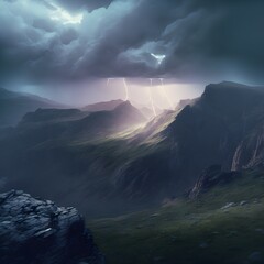 Beautiful Mountain Range in daylight cinematic lightning 8k Hyper realistic  - obrazy, fototapety, plakaty