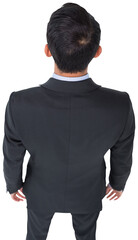 Obraz na płótnie Canvas Digital png photo of back of biracial businessman on transparent background