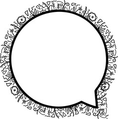 Digital png illustration of speech bubble with copy space on transparent background