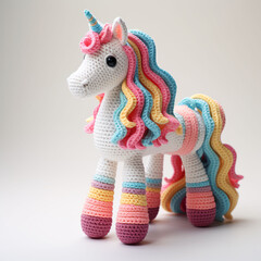 Unicorn knitted toy