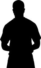 Digital png silhouette of man holding ball on transparent background