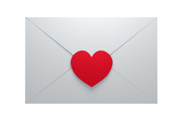 Digital png illustration of letter with red heart on transparent background