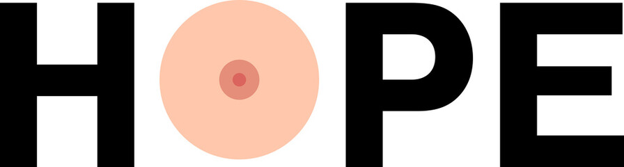 Digital png text of hope on transparent background