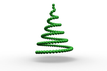 Digital png illustration of christmas tree shape made of beads on transparent background