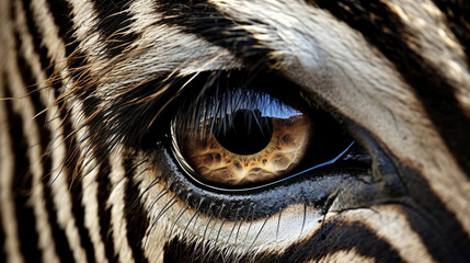 Young beautiful eye Zebra close up.