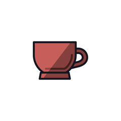 Digital png illustration of red cup of coffee on transparent background