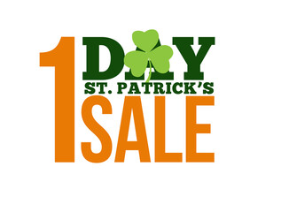 Digital png illustration of saint patrick's day sale text on transparent background