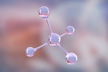 Digital png illustration of molecular structure model on transparent background
