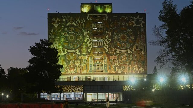 Central Library or Biblioteca central in the Mexican University, Unam. Autonomous University of Mexico 