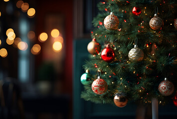 pine tree decorations for Christmas. AI Generated Images - Powered by Adobe