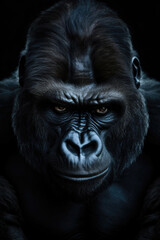 Fototapeta na wymiar Front face dark gorilla