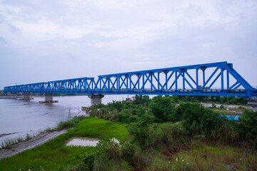 Dhaka to Bhanga railway  Steel structure Rail Bridge Over the Arialkha River in Bangladesh