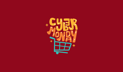 cyber Monday sale vector logo icon
